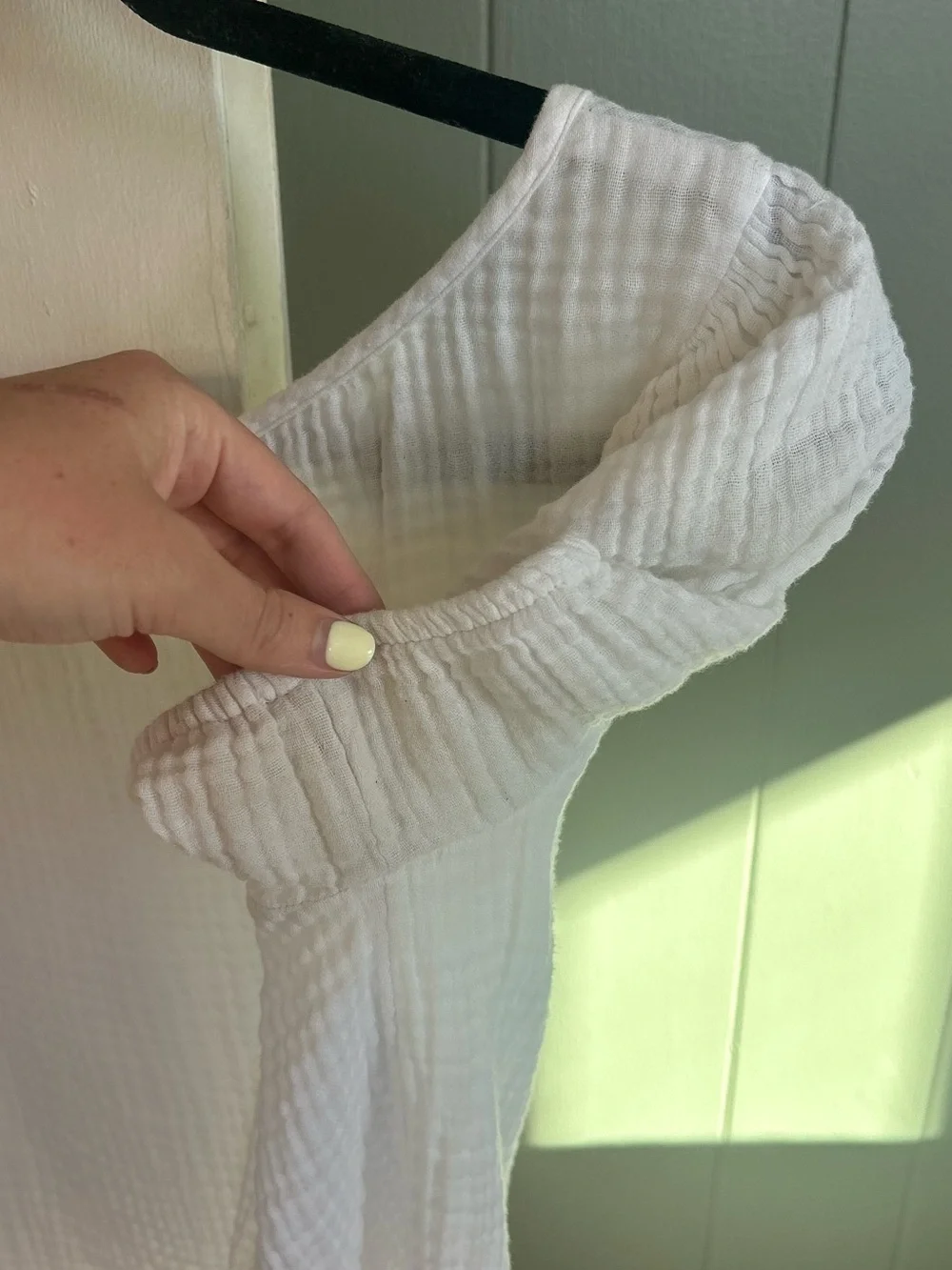 J.Crew Puff Sleeve Henley Top in Gauze
